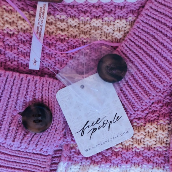Just in NWT Free People Women’s Lila Stripe Cardigan - Picture 7 of 8